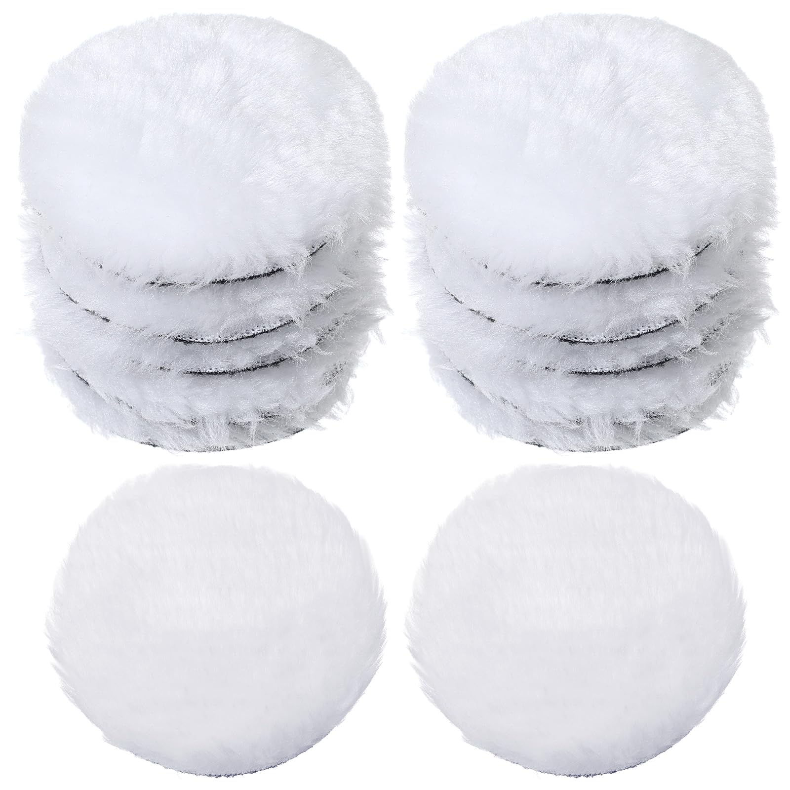 Elegaperma 12pcs Buffer Pads, Drill Polishing Pad, 3 Inch Buffing Pads for M10 Drill Adapter for Car Drills Buffer, Polisher, Waxing, (White Black)