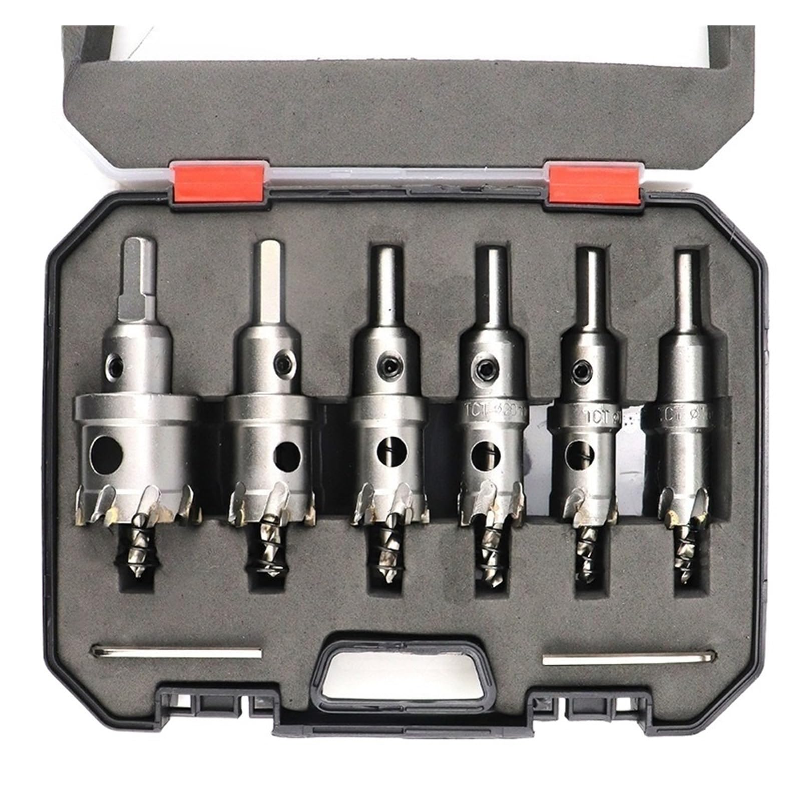 16-35 Mm 6 Pezzi TCT A Tazza Set Di Seghe A Tazza In Lega Punta In Carburo For Acciaio Inossidabile Piastra Di Ferro Set Di Punte For Trapano In Metallo Con Scatola