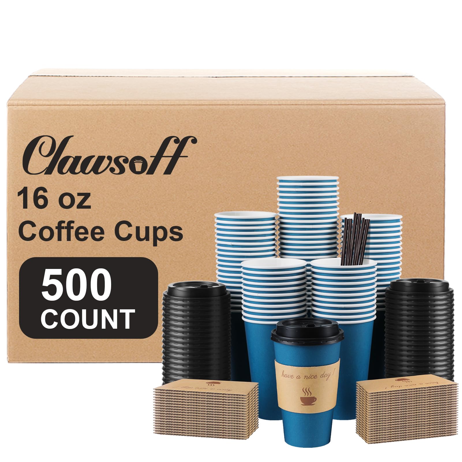 Disposable Coffee Cups - 100 Pack 16oz -13