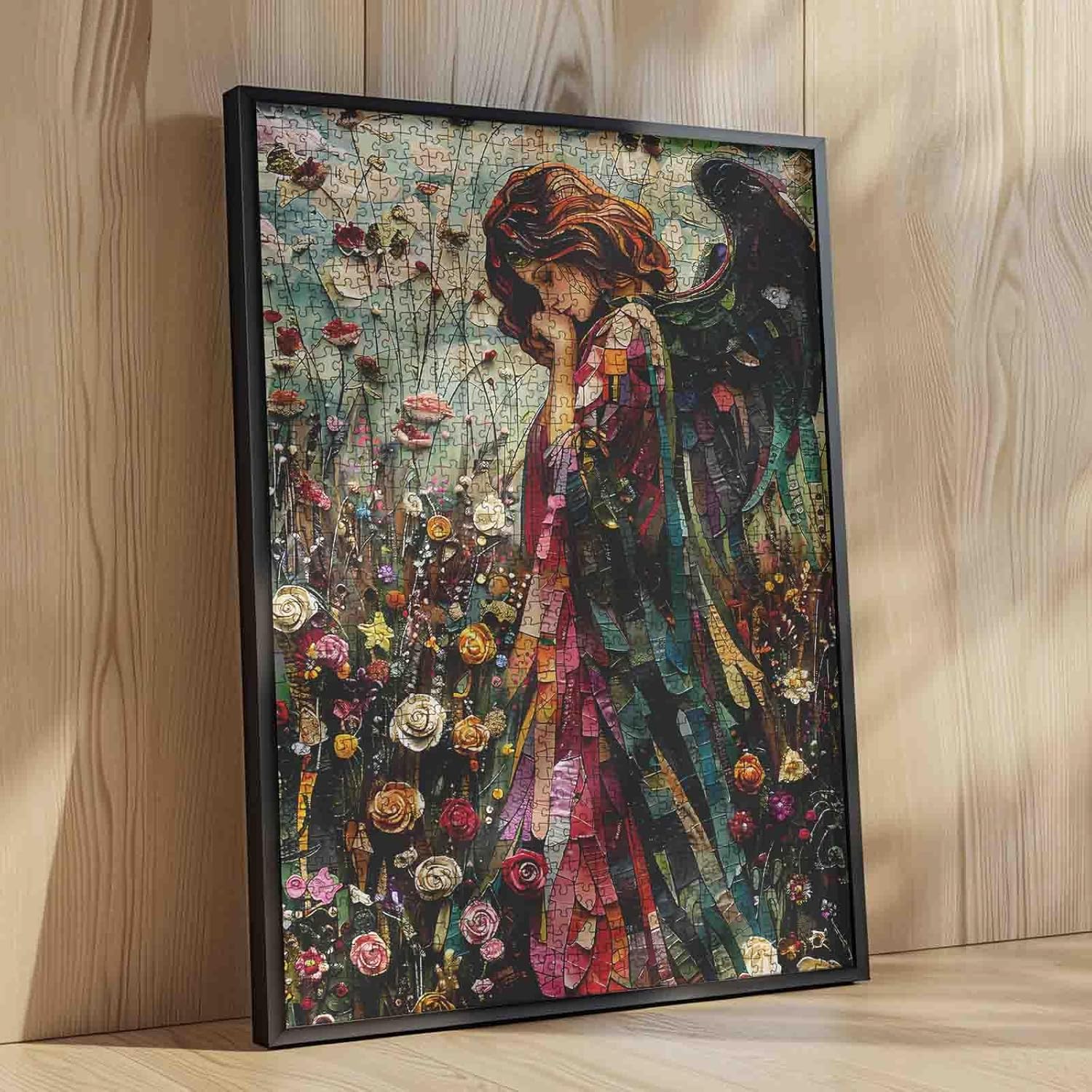 Flower Fairy Jigsaw Puzzle for Adults 1000 Pieces, Angel Girl Praying Art Jigsaws Colorful DIY Craft Puzzles Suitable for Home Decor Gifts, Family Jigsaws Puzzles Suitable for Game Nights