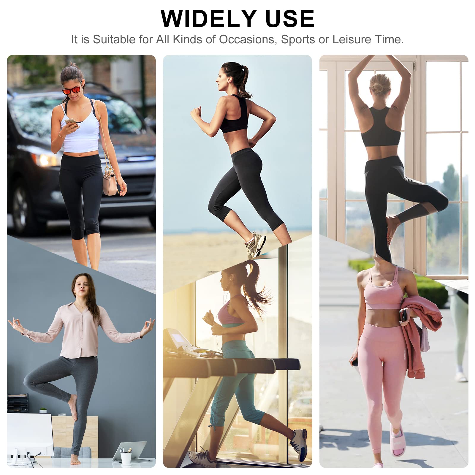 Leggins Mujer Push Up 3/4 Capris Mallas Pantalones Deportivos Anticeluliticos Yoga Leggings de Cintura Alta Elásticos Barriga Control Pantalones Deporte para Fitness Correr