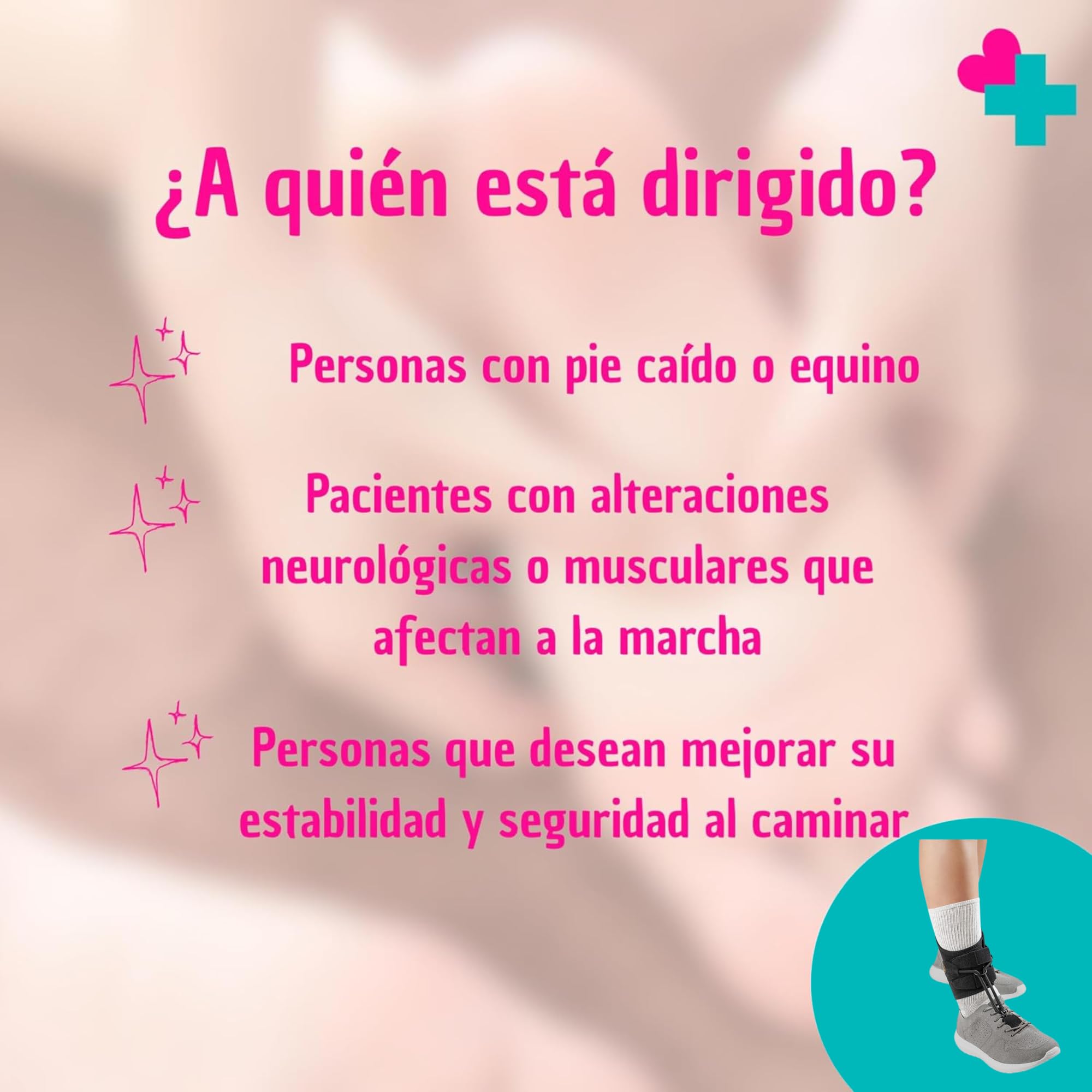 Orliman apoyo antiequino Boxia Plus para pie caído. Dispositivo antiequino ligero y discreto compatible con calzado. Mejora la marcha y la estabilidad diaria. (Talla 1 Perímetro. 17-21 cm)