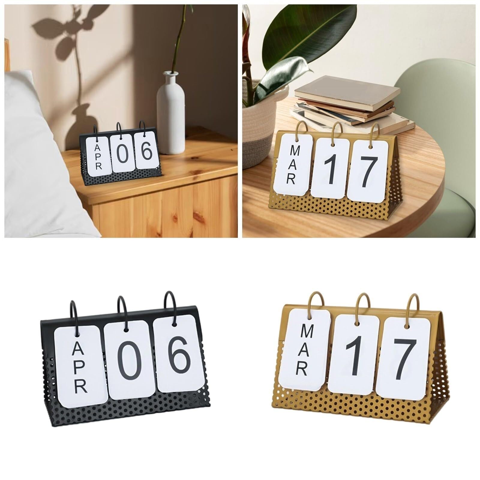 Tischkalender mit Fester Anzeige von Tag und Monat, permanent, für Schreibtisch, Büro oder Kabine