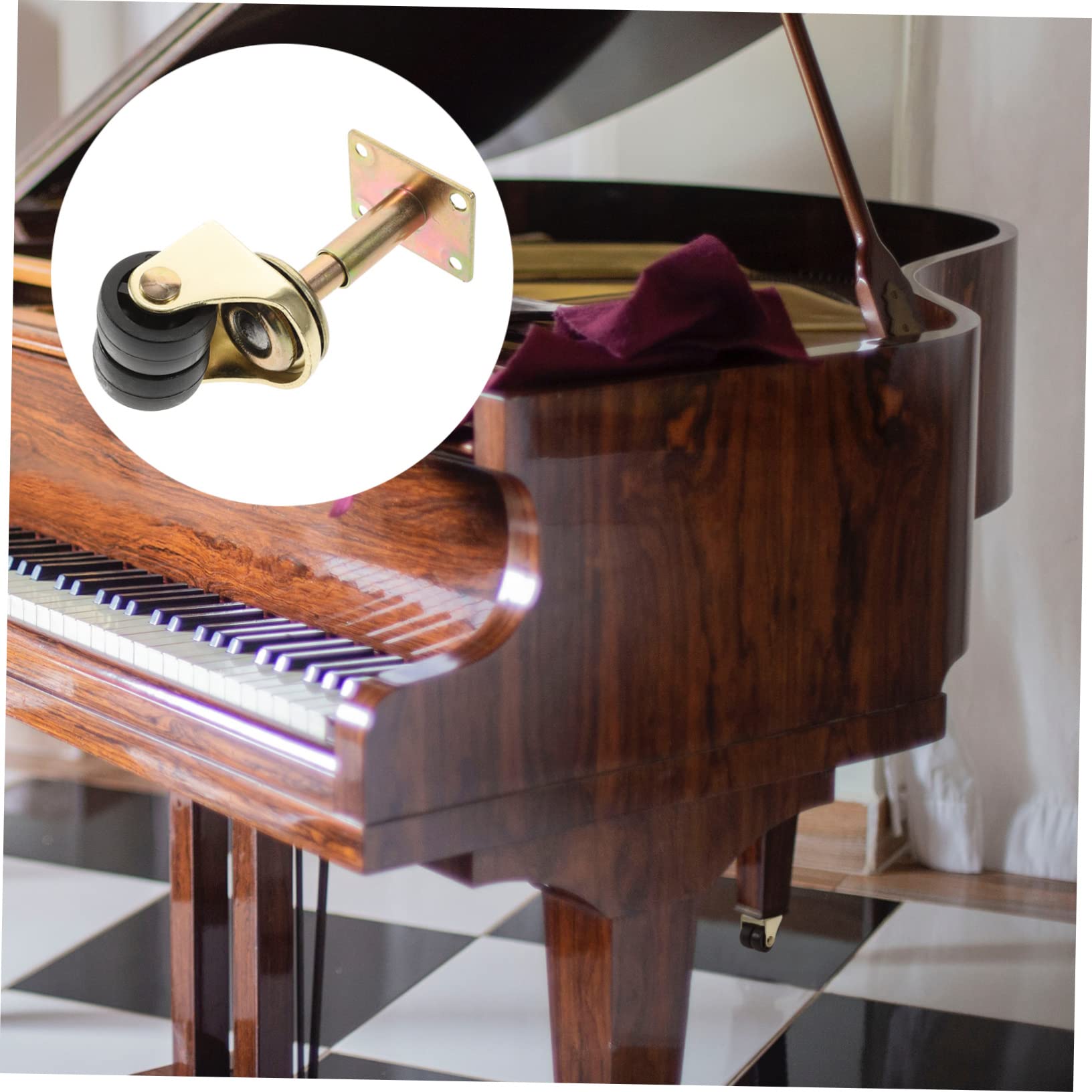 Piano Casters Easy Sliding Castors Caster Replacement Two Wheeled Castors for Piano Castors for Replacement Double Wheel Casters Necessary Piano Accessories Nylon Castors for Piano