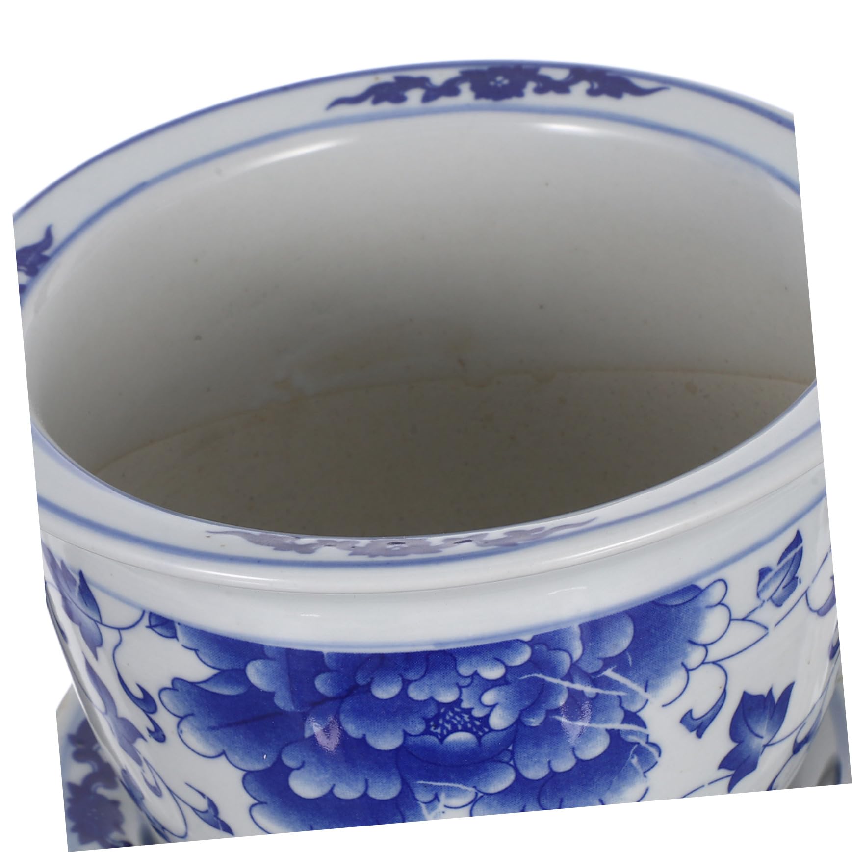 Ceramicznych Doniczek z Podstawką Elegancka Osłonka Rośliny Doniczkowe Antyczny z Tradycyjnym Wzorem Idealna Do Storczyków i Sukulentów Dekoracja Wnętrz Biura Balkonu i Ogrodu
