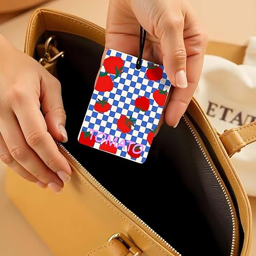 Miniatura 6 de Ambientador de aire para automóvil de frutas a cuadros, 4 piezas, limónfresauvatomate, ambientador colgante para autos, armario, cajón, libros,