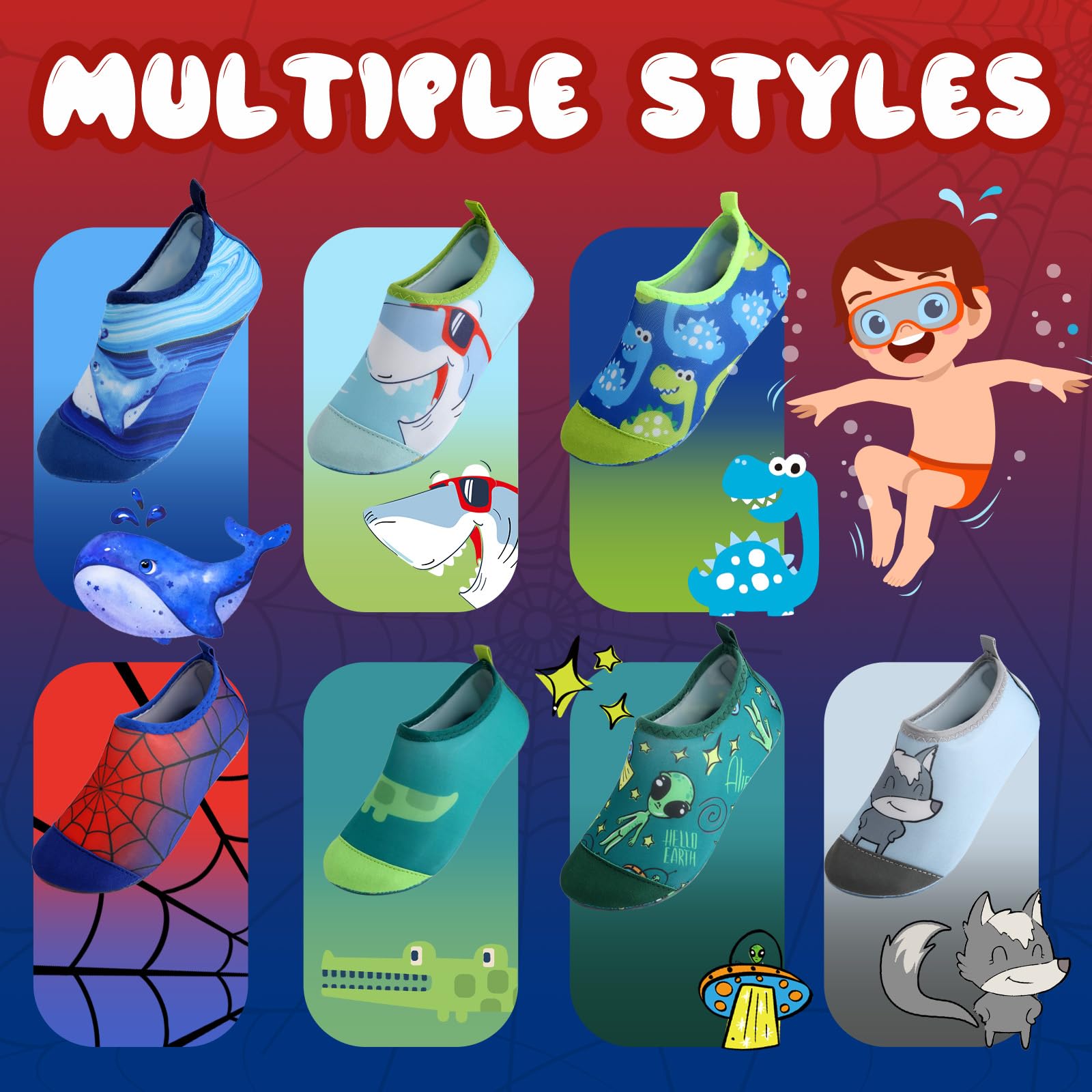 Kids Swim Water Shoes for Boys Girls Toddlers Baby Aqua Socks for Kids Quick Dry Pool Beach Barefoot Children — view 3