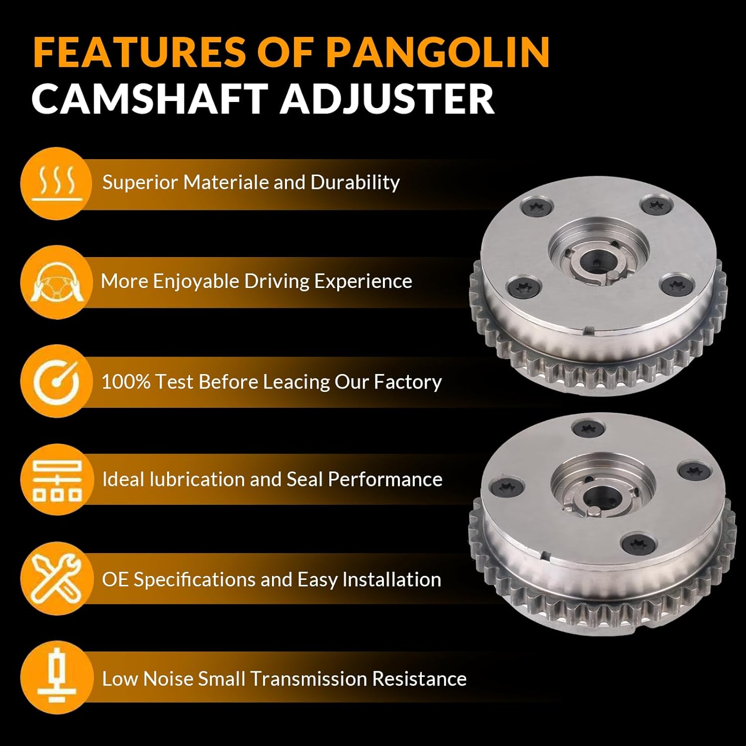 4PCS Intake & Exhaust Camshaft VVT Sprocket Compatible with Chevy Equinox Impala/GMC Canyon Acadia/Cadillac ATS CTS/Buick Enclave 3.0L 3.6L 2006-2017 Replaces # 12624464 12626160 12626161