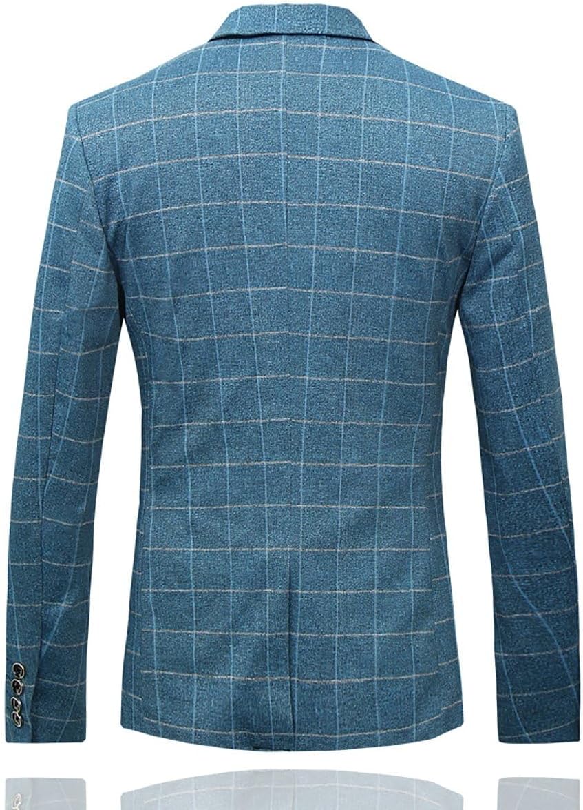 Cloudstyle Mens 3-Piece Plaid Suit Set Modern Fit Jacket Tux Blazer Vest Pants - Image 7