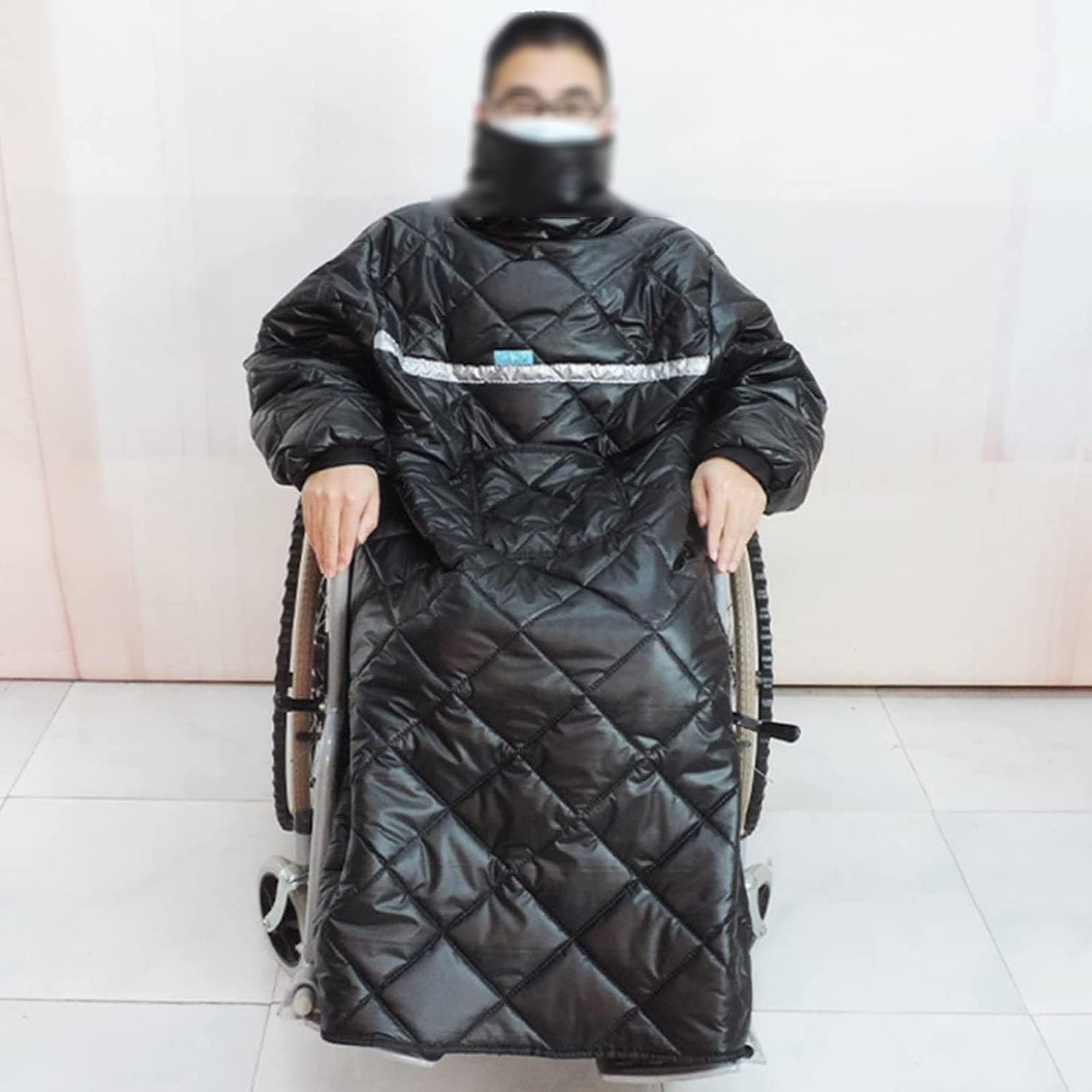 Manta de invierno para silla de ruedas, impermeable, resistente al viento, cálida y de cuerpo entero, con mangas y protector de lluvia para usuarios de sillas de ruedas, tamaño adulto