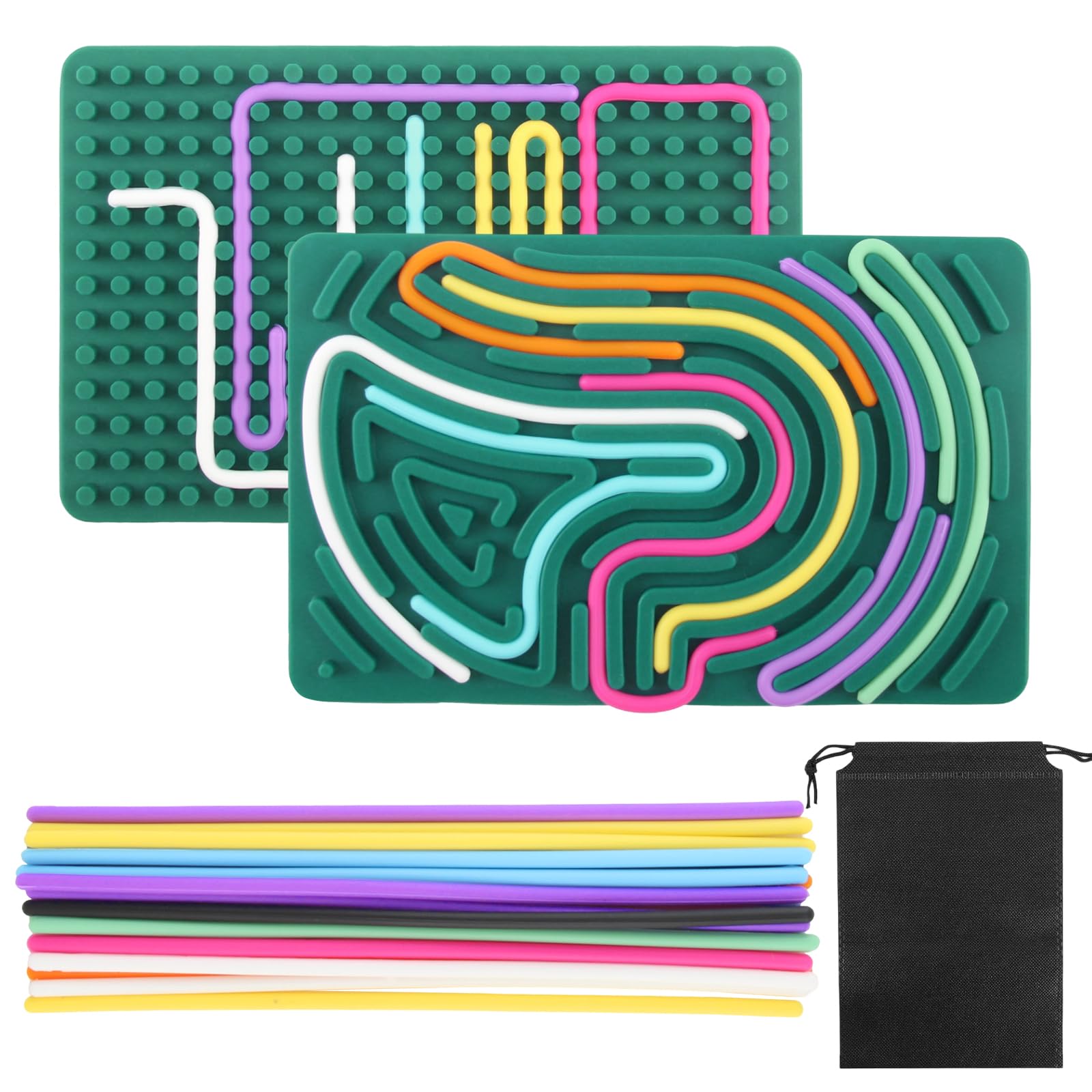 Kit Tavola Sensoriale In Silicone Per Bambini - Activity Board Fidget Toy A Doppia Faccia Con Asta Portatile - copertina