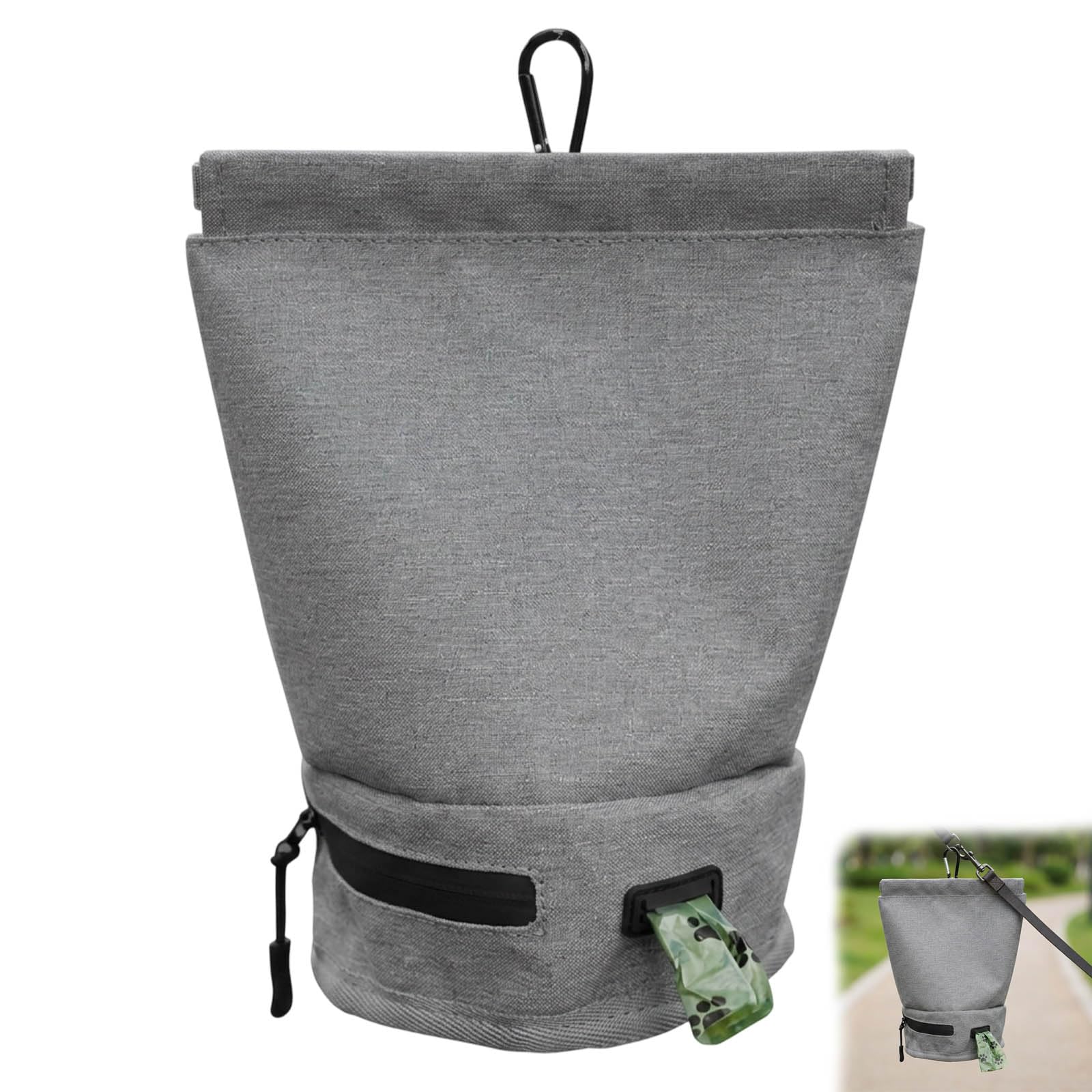 Dog Walking Bag, Portable Odor-Proof Dog Waste Carrier, Portable Grey Dog Waste Holder for Urban Dog Walking and Outdoor Activities, Convenient Dog Poop Bag Holder with Durable Construction