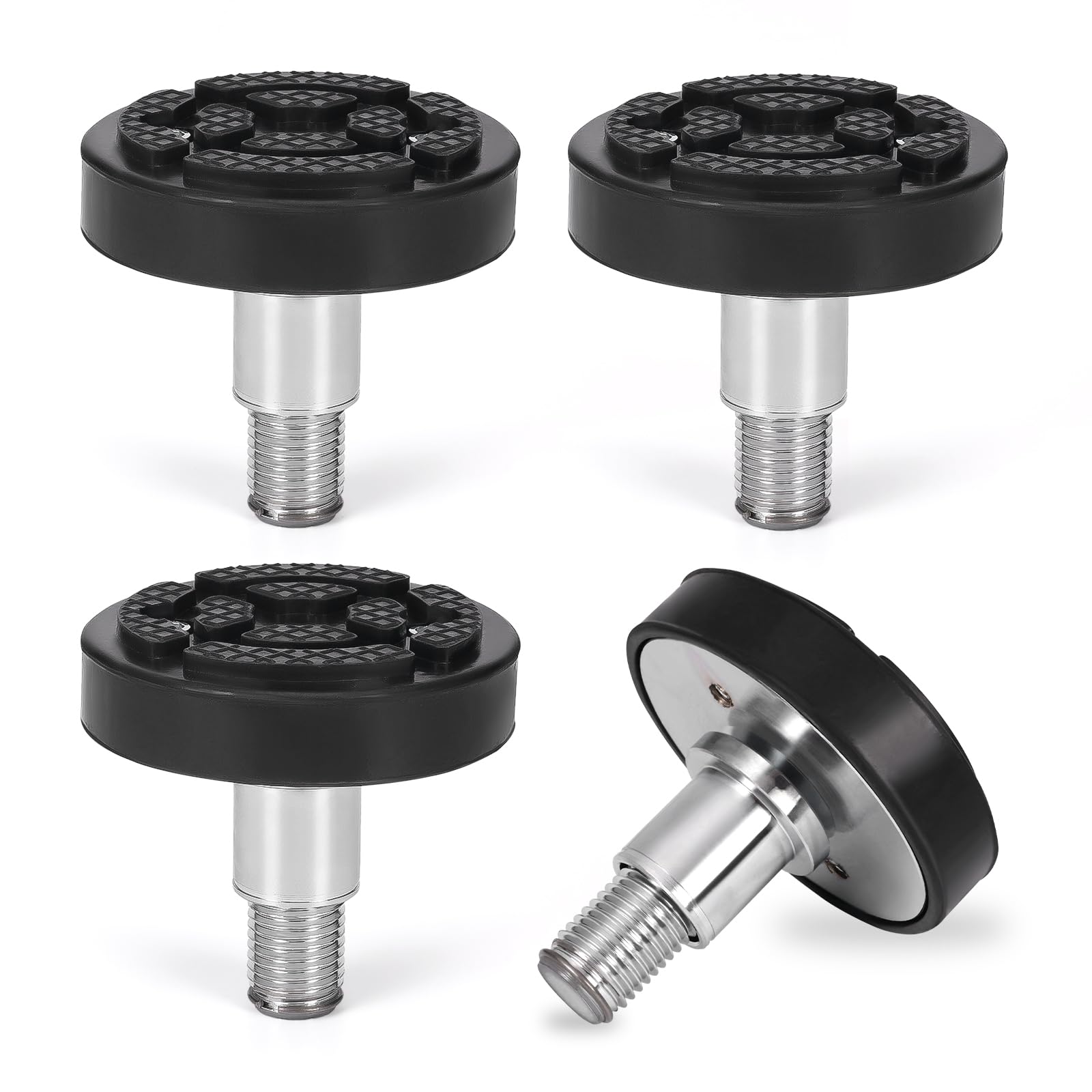 Atesilor 4pcs 35mm Screw Up Car Lift Adapter with Rubber Lift Pads, 4-9cm Extension Car Lift Feet Tray for Car Lift Bridge Jack Stable Support, Fit