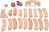 Vista 4 de Set de ocho trenes Melissa & Doug, Figura de madera clásica (22 Piezas)