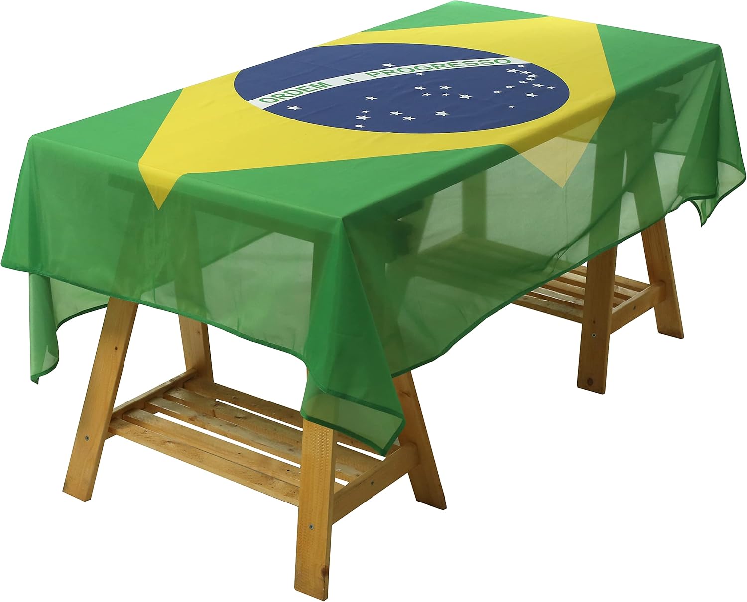 MSFHHA Rectangular Tablecloth Brazil Brazilian Flag Tablecloth Fade-Resistant Washable National Flag, Suitable for Kitchen Dining Family Gatherings and Outdoor Events,59 Inches * 83 Inches.