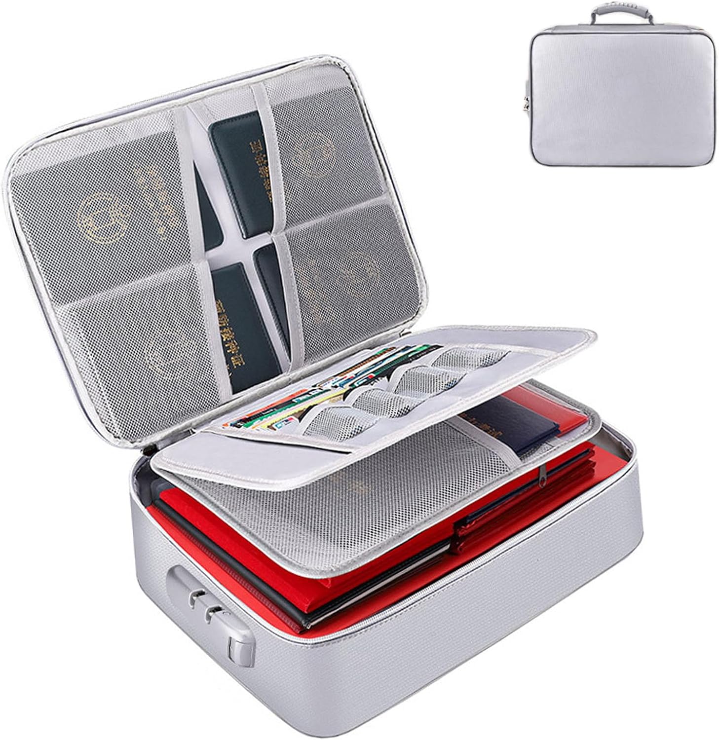 Waterproof Document Storage,Fire and Waterproof Document Storage,Fireproof Document Box with Lock,Important Document Organizer,Waterproof Safe Bag File Storage Organizer Box
