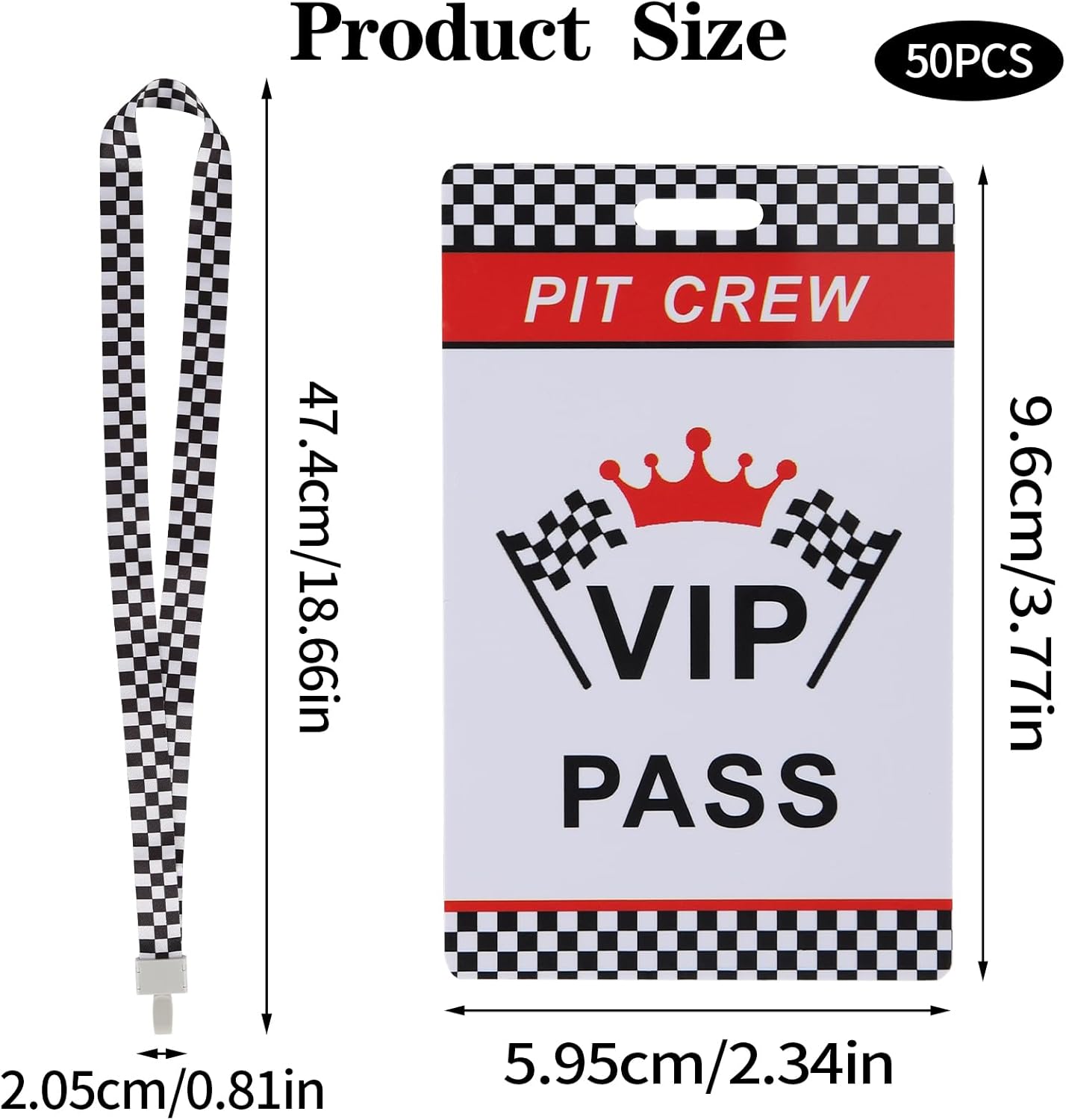 50 Sets Racing VIP Pass Cards with Checkered Racing Lanyards VIP Passes with Lanyard Suitable for VIP Racing Themed Party Decorations Birthday Party Backstage Pass VIP Car Accessories