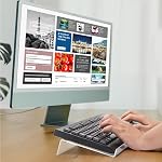 Eorbow 2 Pack Computer Tilted Keyboard Holder, Clear Acrylic Stand-PC Keyboard Stand, Universal Elevated Keyboard Tray for Easy Ergonomic Typing, Gaming, Working at Home and Office
