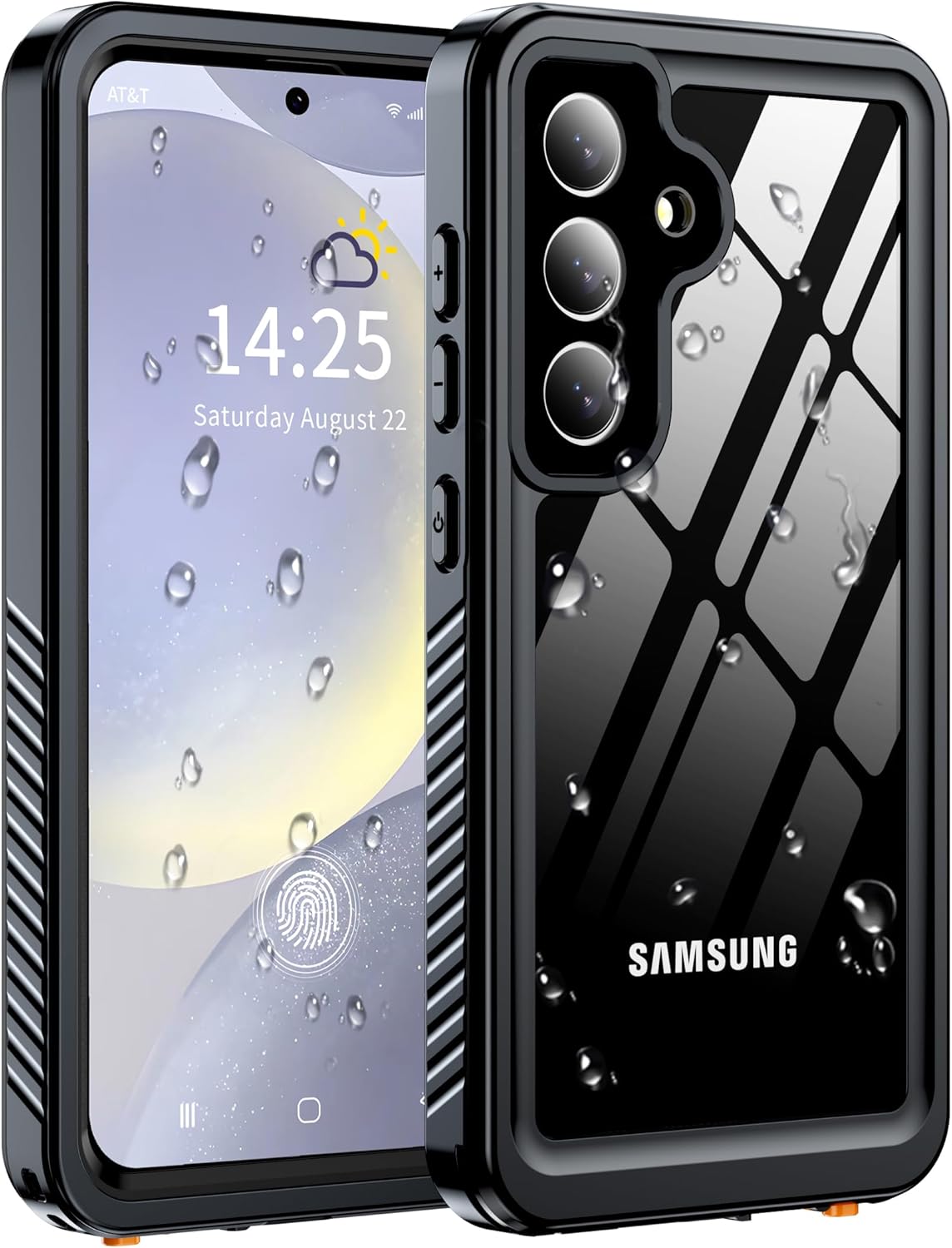 for Samsung Galaxy S25 Case, IP68 Waterproof with Built-in Screen&Lens Protector [14FT Military Shockproof] Full Body Heavy Duty Protective Phone Case for S25 5G, Black