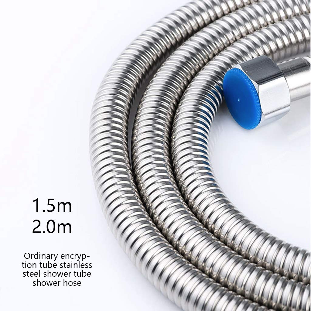 QUNINE Brauseschlauch 1,5 2 m Universal-Heimbrauseschlauch 2019 Edelstahl-weiches Duschrohr Silberfarbe Gemeinsames Flexibles Badezimmerwasser (2 m) (2 m) (2 m)