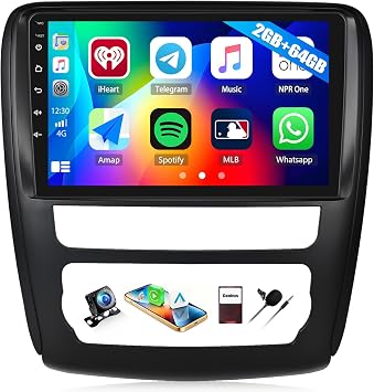 2G+64G Car Stereo for Chevrolet Chevy Traverse/GMC Acadia/Buick Enclave 2013-2017 with Wireless CarPlay Android Auto, 9" Touchscreen Android Car Radio with GPS Bluetooth WiFi RDS FM Backup Camera