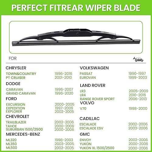 Miniatura 8 de Barra de limpiaparabrisas trasero Parrati, excelente calidad de fabricante original del equipo, para uso durante todo el año