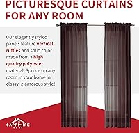 Vista 100 de Sapphire Home - Paneles de cortina (2 unidades), cortinas translúcidas de 54” x 84” (108” de ancho en total), paneles de gasa para dormitorio, sala
