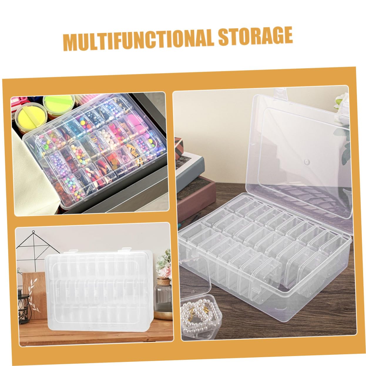 Artibetter 2sätze Kunststoffbox mit Deckel Transparent für Kleinteile Aufbewahrungsbehälter Teilebox Bastelbox Perlenorganizer Mini-schmuckorganizer DIY-projekte