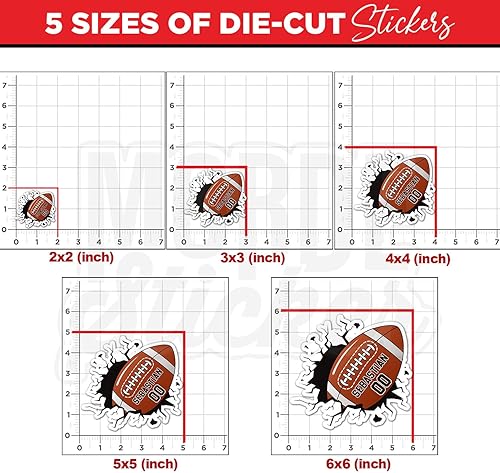 Miniatura 24 de Calcomanía personalizada con nombre para casco de fútbol y rugby, calcomanías de vinilo troqueladas para casco duro, laptop, botella de agua, autos