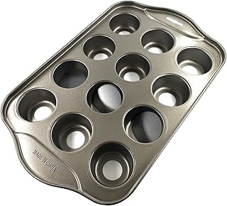 DEVILMAYCARE Removable Bottom Round Mini Muffin Pans 12 Holes Non-stick Cake Mold for Cake Chocolate Egg tart & Others Bake Food