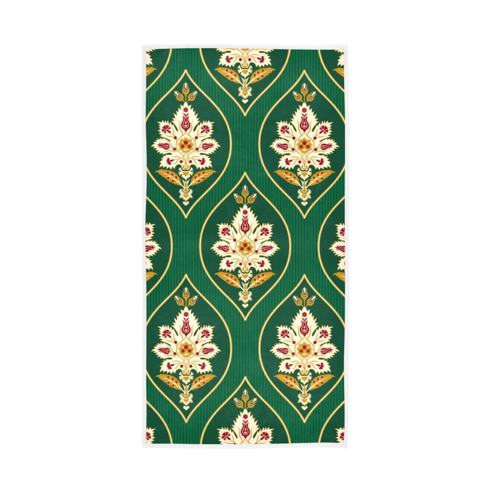 LSRCPD Suzani Tribal Style Hotel Towels, 15 x 30 Inches Spa Towels for Bathroom, Decorative Towels for Bathroom Pedicure Towels for Salon