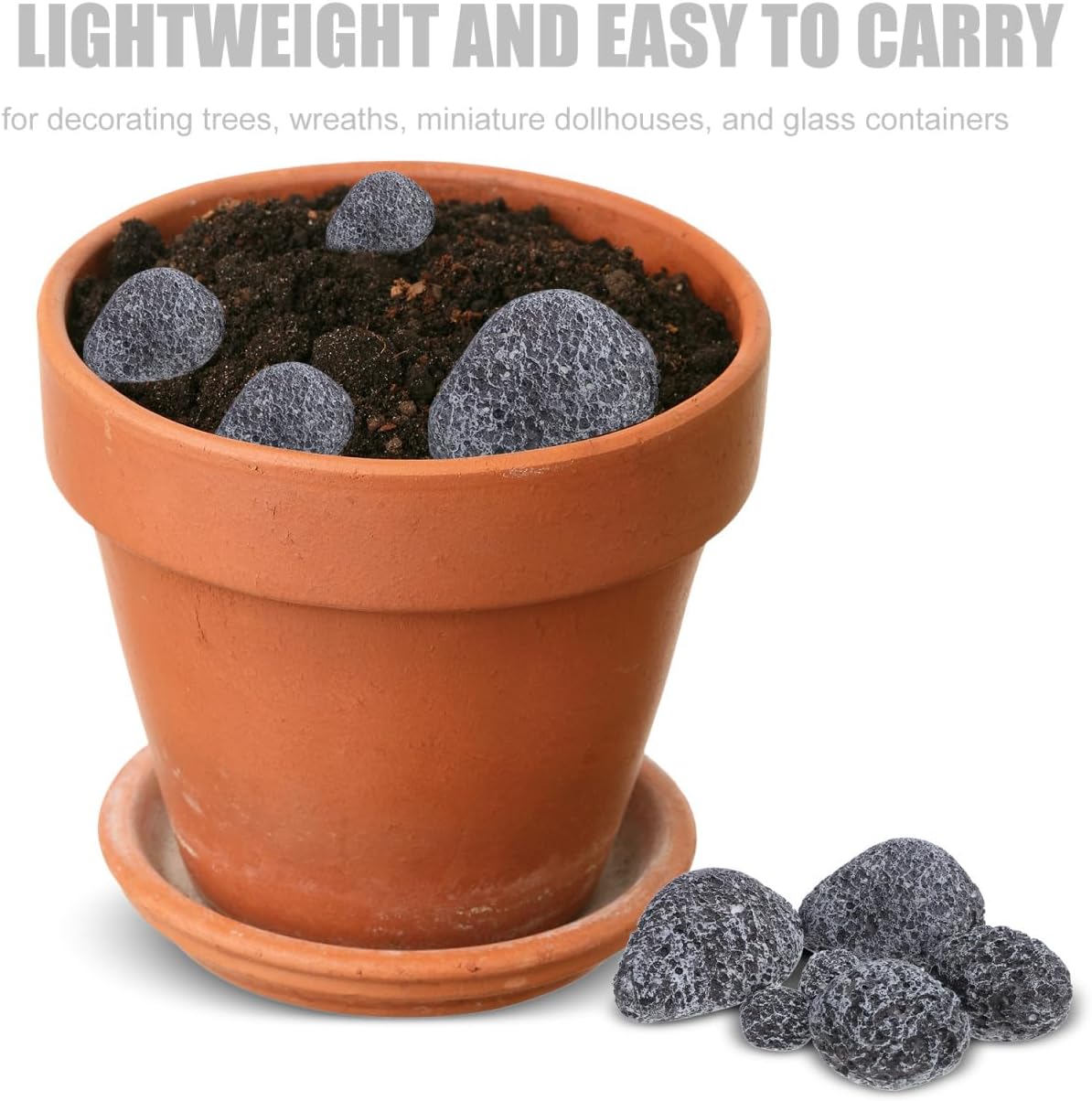 Abaodam 6pcs Fake Stone Ornaments for Flower Arrangements and Fairy Gardens