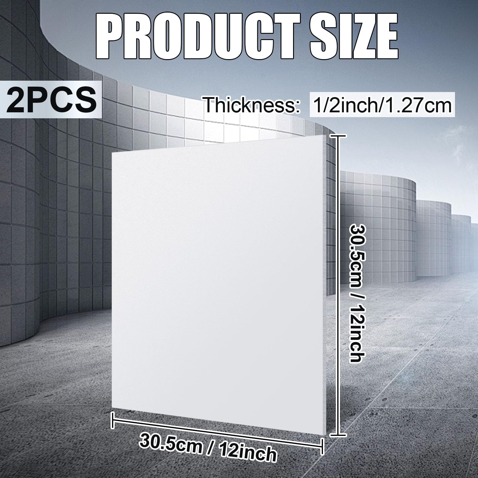 HDPE Plastic Sheets - 2 Pack, 1/2" Thick -2