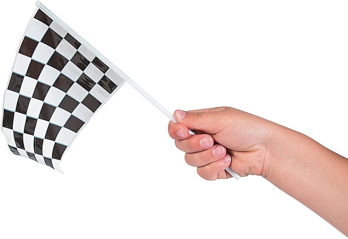 Adorox 72Pcs Black and White Checkered Speed Race Flags Stock Car Racing Theme Party Favor Decoration (6 Dozen)