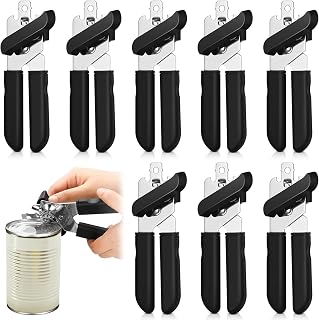 Gisafai 8-Pack 3-in-1 Stainless Steel Can Opener Set - Heavy Duty Manual with Comfort Grip for Cans Bottles Lids Kitchen Outdoor