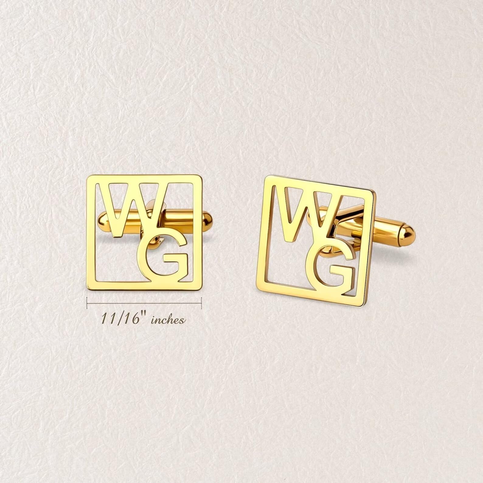 Gemelos iniciales personalizados para hombres - Gemelos con nombre - Gemelos de acero inoxidable - Gemelos personalizados para él - Regalo para papá