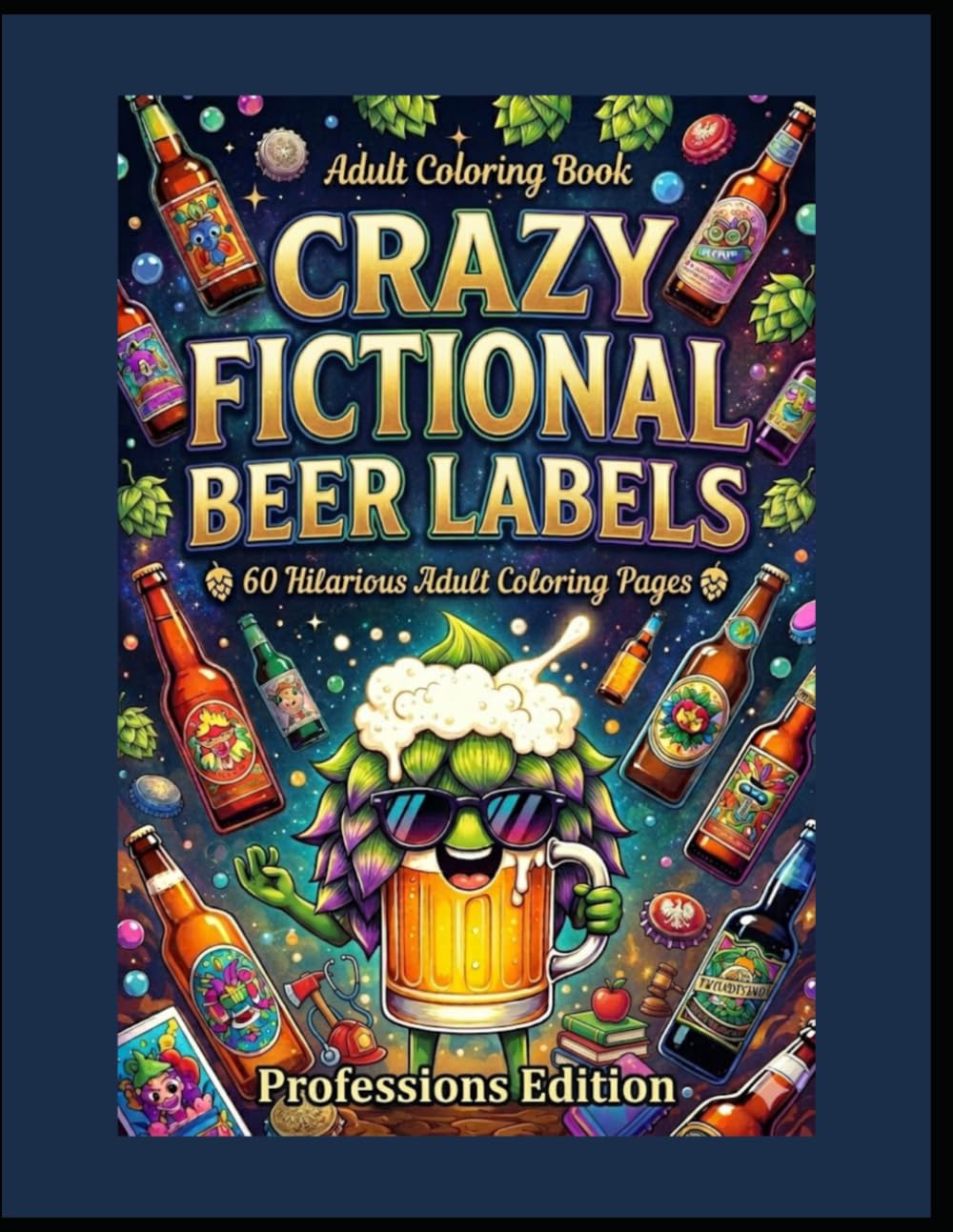 Crazy Fictional Beer Labels – Professions Edition: 60 Hilarious Adult Coloring Pages with Funny Profession Beer Labels