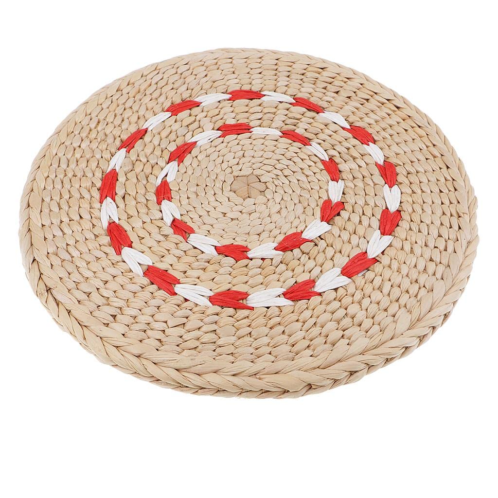 CALANDIS? 23 cm Natural Straw Round Pouf Tatami Cushion Floor Meditation Yoga Mat | Woven, Rag & Braided Rugs | Needle Arts & Crafts | Handcrafted & Finished Pieces-image-29