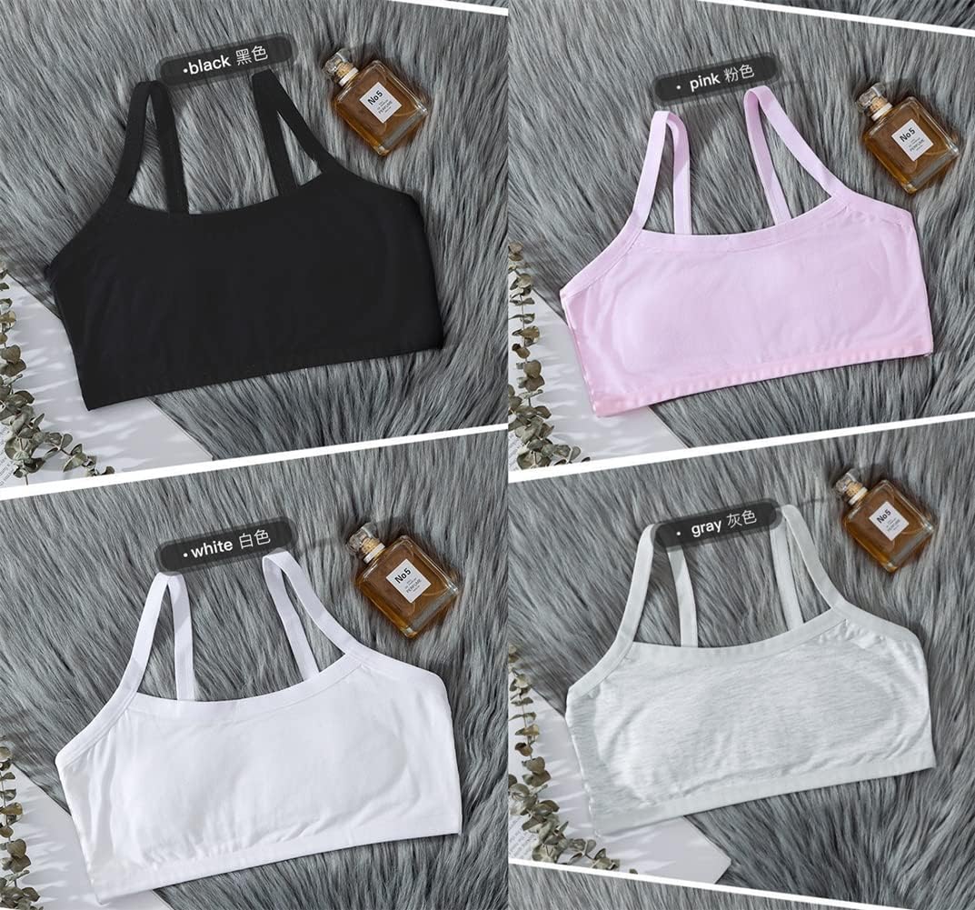 Girls' Lined Training Bra Cotton Cami Adjustable Straps for 9-14 Years - Image 4