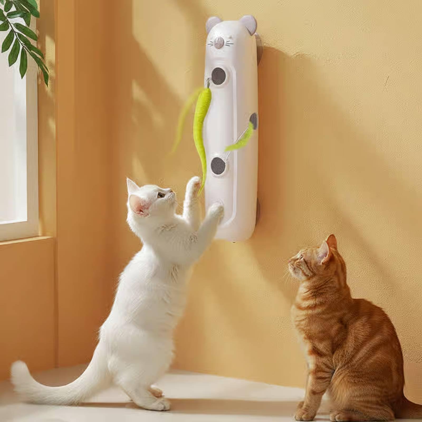 Giocattolo per Gatti con Movimento Simulato di Prede E Rilevamento Della Prossimità Dispositivo Elettronico Interattivo per Gatti con Ventose