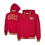 Ultra Game Adults NFL Official Hooded Bomber Satin Jacket, San Francisco 49ers, Team Color, Small