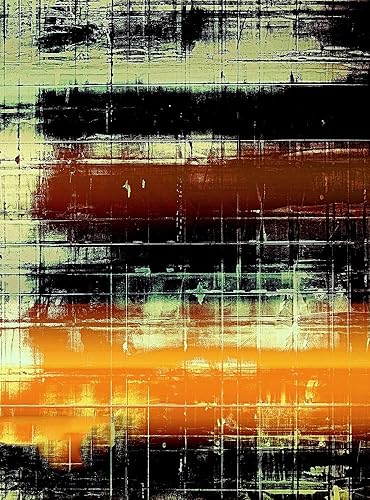 Miniatura 3 de Alfombra geométrica moderna de rayas desgastadas para sala de estar, negro, naranja, marrón, multipatrón, alfombra de comedor y dormitorio, alfombra