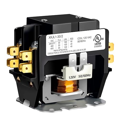 Miniatura 6 de Contactor de doble polo2 polos de 30 amperios, bobina de 120 V, contactor de CA de repuesto HN51KC024, listado UL