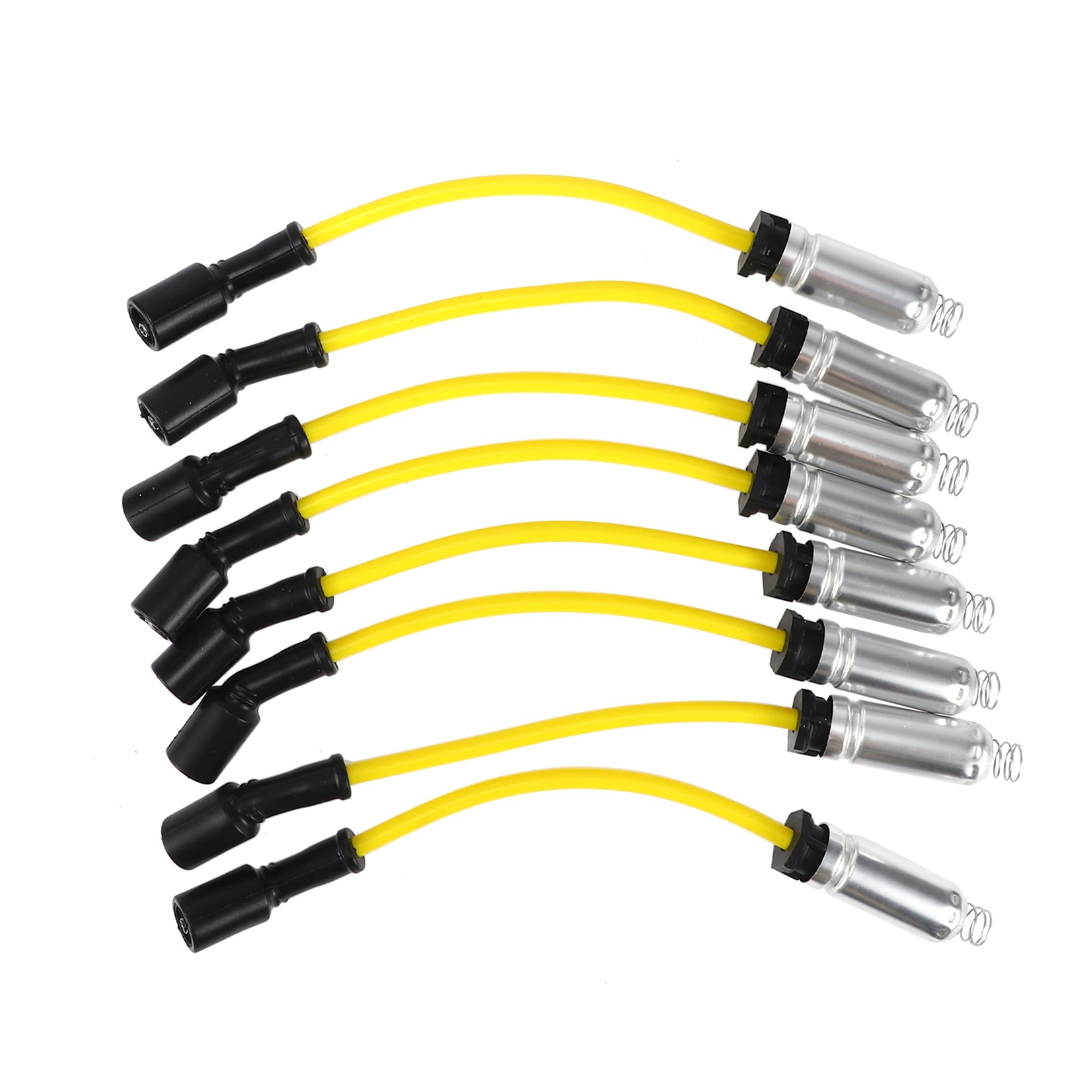 QUARKZMAN Set De Cables De Bobina Para Cadillac Escalade 5.3-6.0L 02-06 | No.12192133, Amarillo, 8 Uds, Silicona/Níquel/Acero Inox, Para Chevrolet 99-07, Para Gmc 99-07, Para Hummer H2 03-07