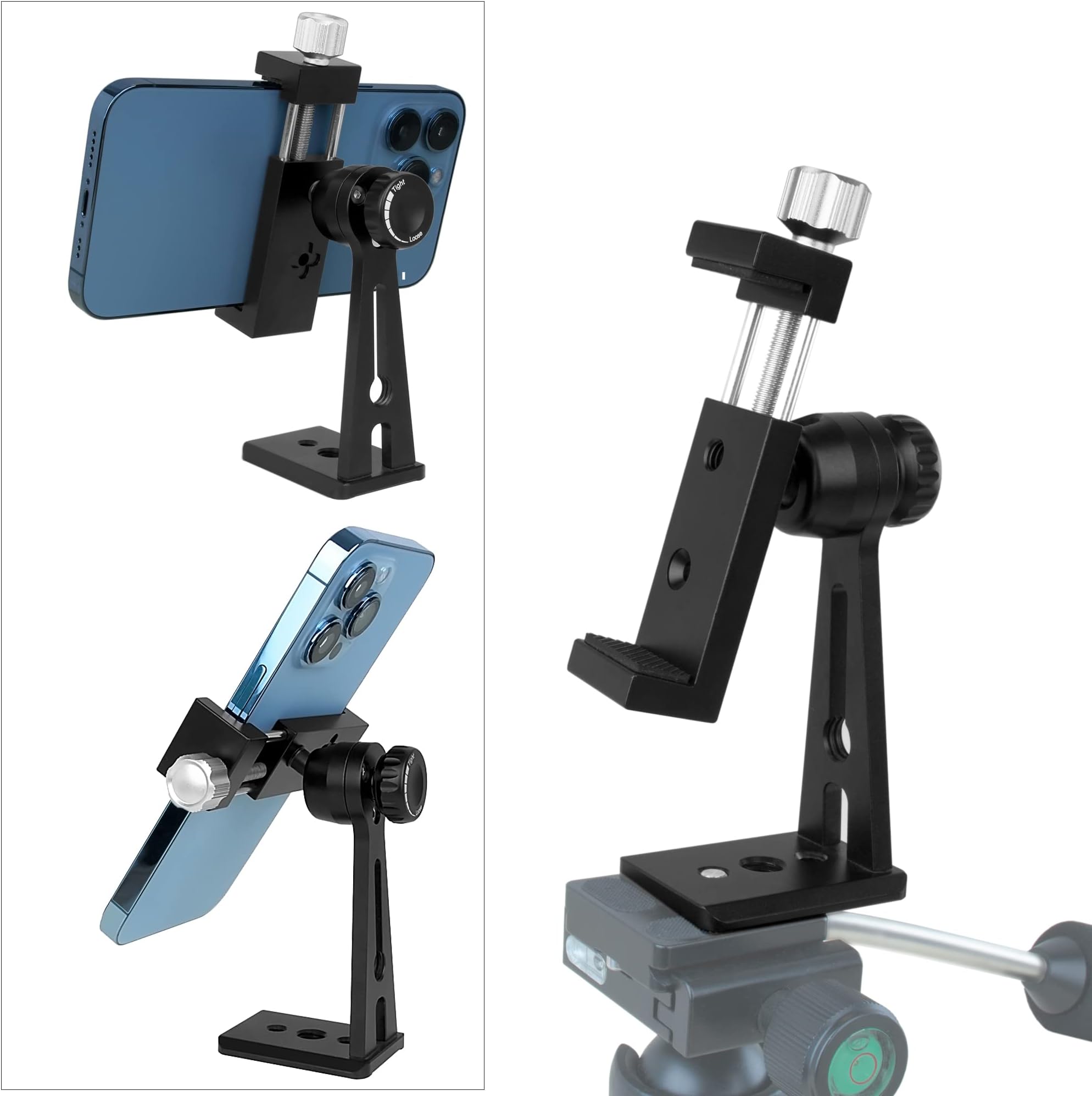 Weilisi Metal Cell Phone Tripod Mount, iPhone Tripod Mount