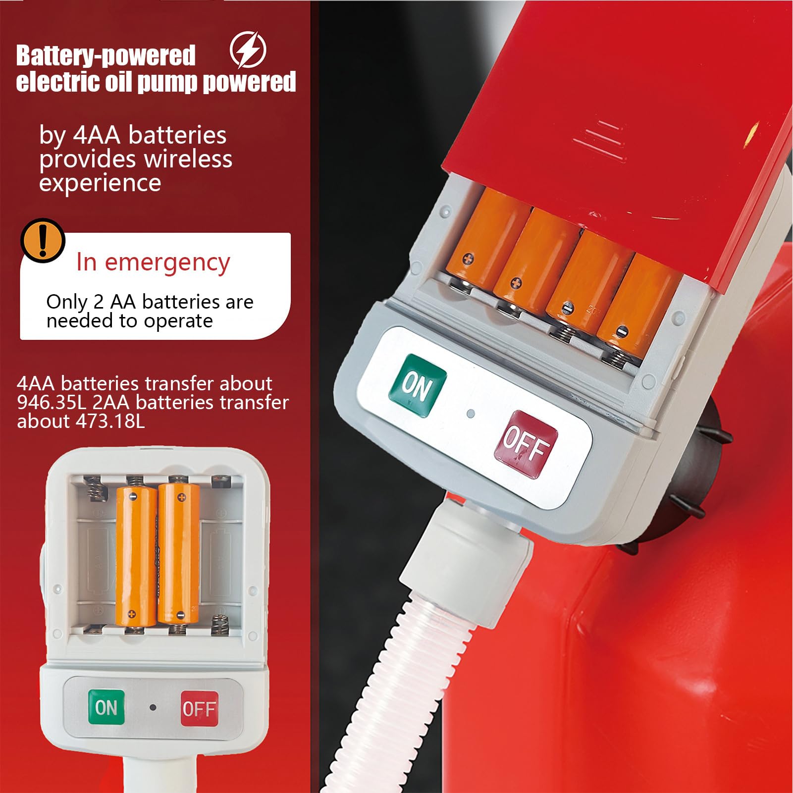 Bomba de fluido: dispositivo de líquido para coche alimentado por batería | Sensor de apagado automático con manguera extra larga para vehículo, , camión, motor, gas, , agua,