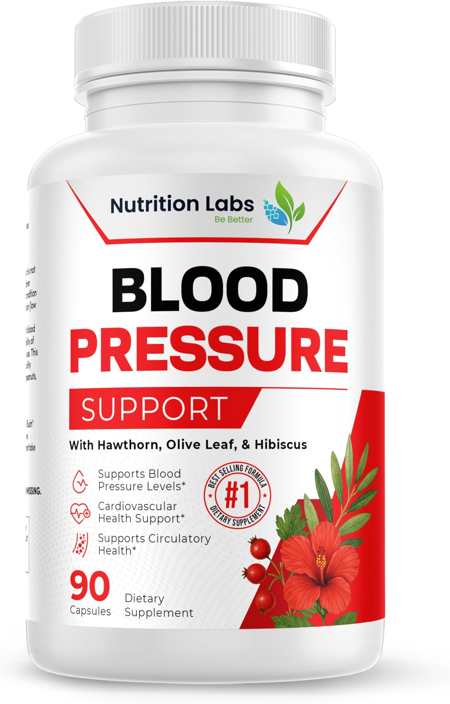 Heart Health Blood Pressure BP Support Supplement - Support Blood Pressure & Healthy Circularity Naturally with Hawthorn Berry & Hibiscus. Vitamins Pills for Healthy Hypertension (BP) & Healthy Heart