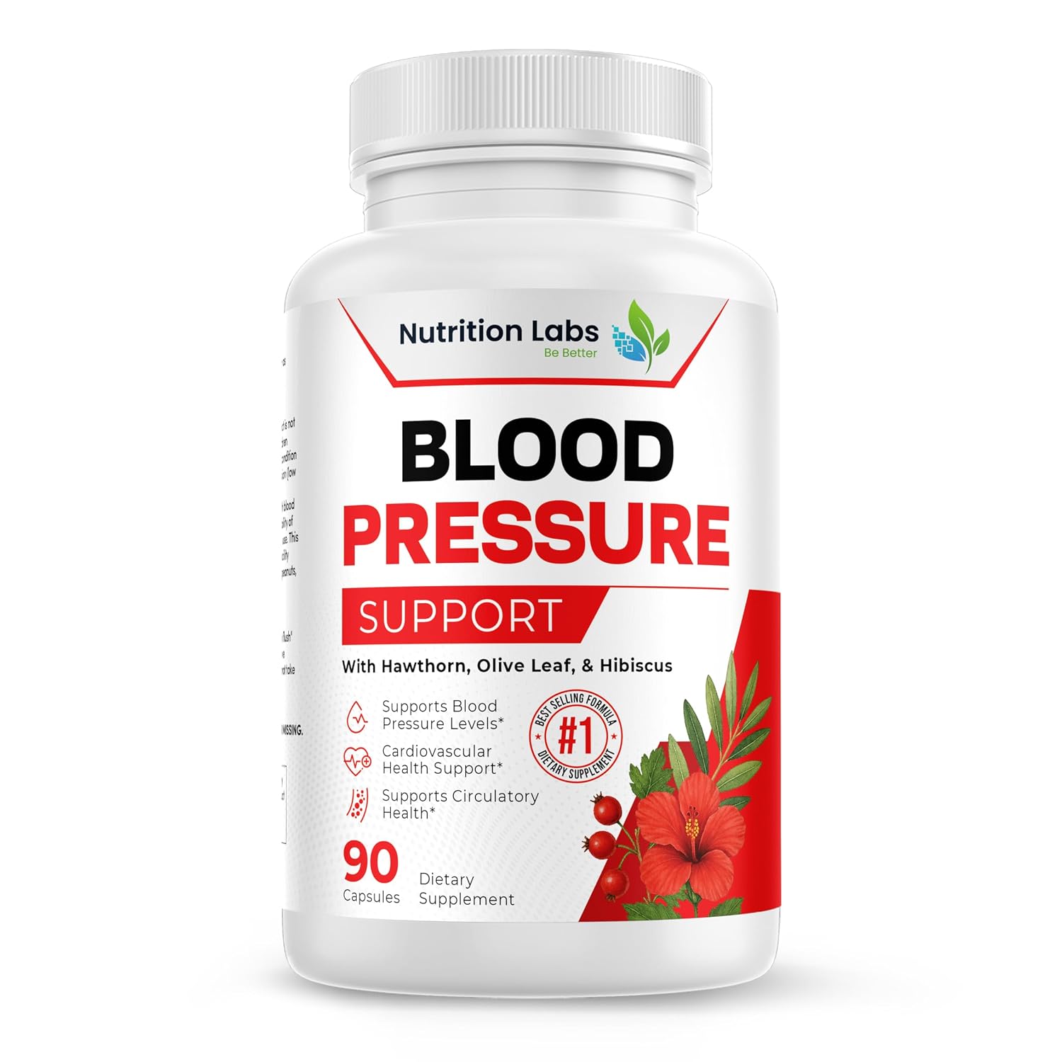 Heart Health Blood Pressure BP Support Supplement - Support Blood Pressure & Healthy Circularity Naturally with Hawthorn Berry & Hibiscus. Vitamins Pills for Healthy...