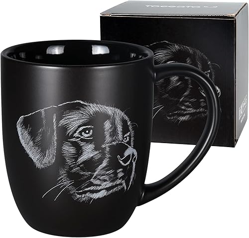 Taza de café de cerámica para perros de 14 onzas, regalo para amantes de los perros, regalos personalizados para inauguración de la casa,