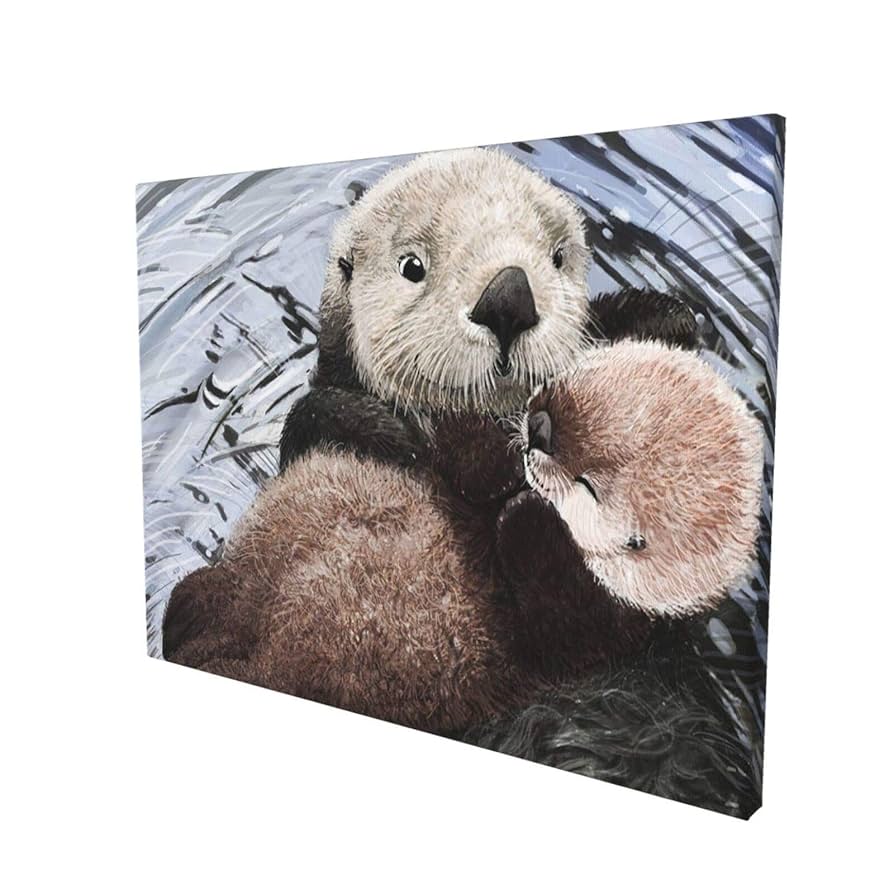 Amazon｜かわいい ラッコ ママ 赤ちゃん 壁掛け 壁の絵